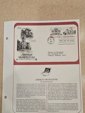RARE COLLECTIBLE USPS 1ST DAY ISSUE AMERICAN ARCHITECTURE LYNDHURST CASTLE STAMP
